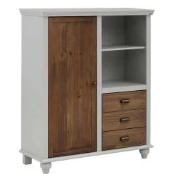 Wohnen Landhaus Highboard in Holz Braun und Grau - Veproma