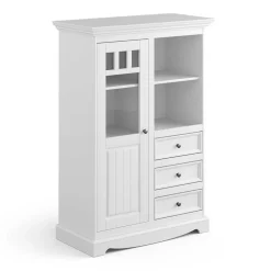 Wohnen Landhaus Highboard in Weiß lackiert - Indico