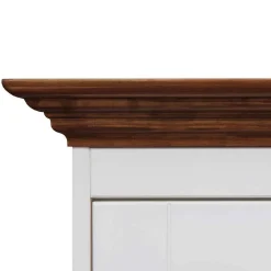 Wohnen Esszimmerschränke|Highboards*Landhaus Highboard in Weiß und Nussbaum Braun - Manipur