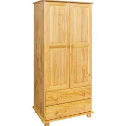 Wohnen Landhaus Holz Kleiderschrank mit Kugelfüßen - Kascanu