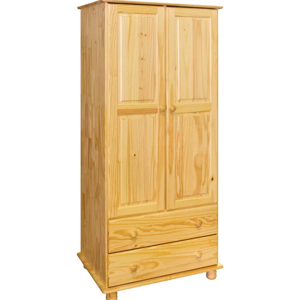 Wohnen Landhaus Holz Kleiderschrank mit Kugelfüßen - Kascanu