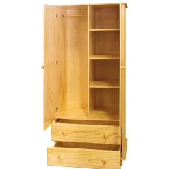 Wohnen Landhaus Holz Kleiderschrank mit Kugelfüßen - Kascanu