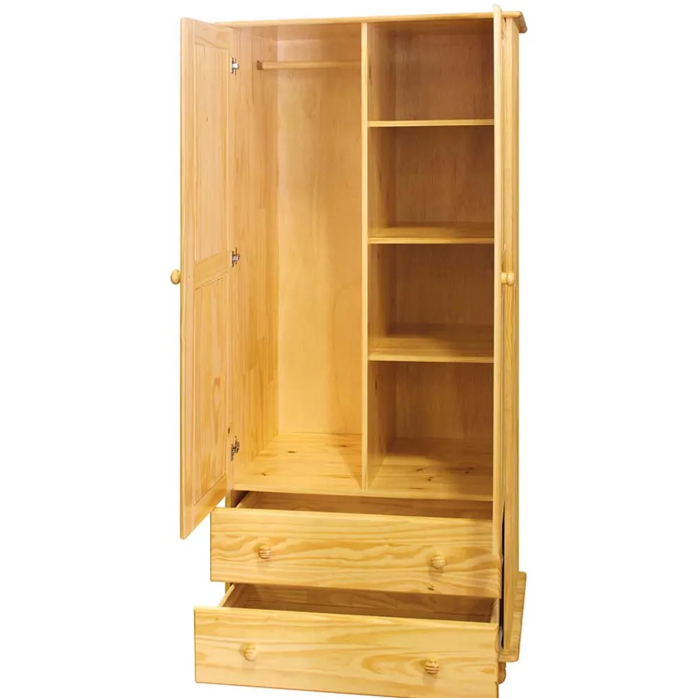 Wohnen Landhaus Holz Kleiderschrank mit Kugelfüßen - Kascanu