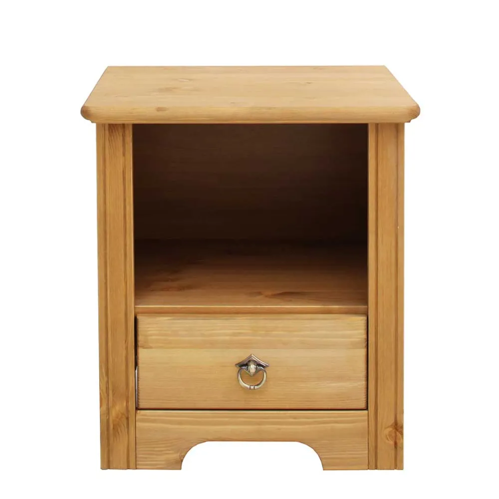 Wohnen Naturholzmöbel|Betten*Landhaus Holzbett & Nachttische - Imressa (dreiteilig)