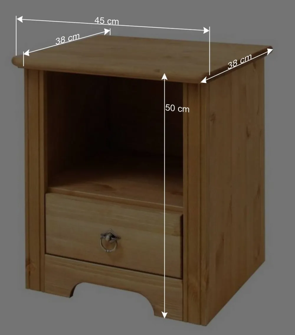 Wohnen Naturholzmöbel|Betten*Landhaus Holzbett & Nachttische - Imressa (dreiteilig)