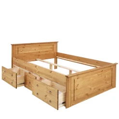 Wohnen Naturholzmöbel|Betten*Landhaus Holzbett & Nachttische - Imressa (dreiteilig)