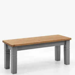 Wohnen Esszimmerbänke|Sitzbank*Landhaus Küchenbank in Laugenfarbig & Grau - Malisha