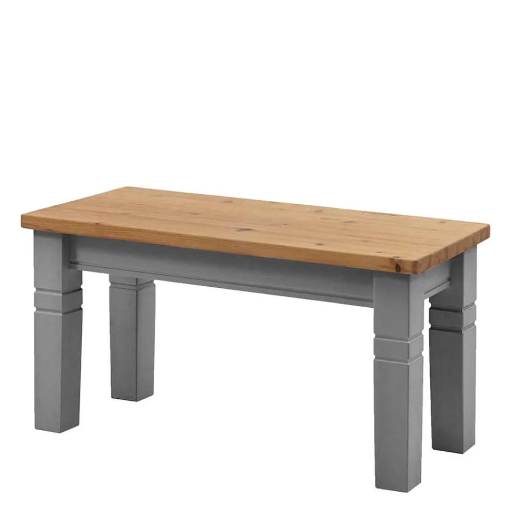 Wohnen Esszimmerbänke|Sitzbank*Landhaus Küchenbank in Laugenfarbig & Grau - Malisha