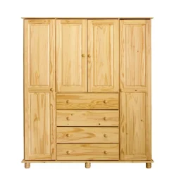 Wohnen Landhaus Kleiderschrank aus Kiefernholz - Lajuna