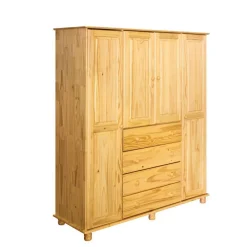 Wohnen Landhaus Kleiderschrank aus Kiefernholz - Lajuna