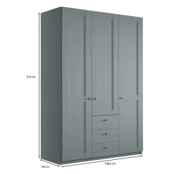 Wohnen Landhaus Kleiderschrank in Graugrün - Rajavo