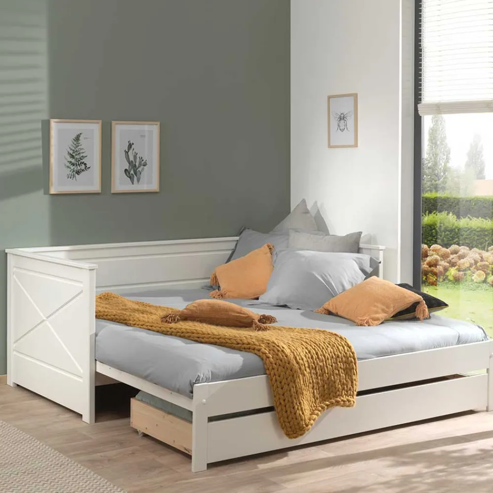 Wohnen Skandinavische Möbel|Jugendbetten*Landhaus Kojenbett zum Ausziehen - Tradora