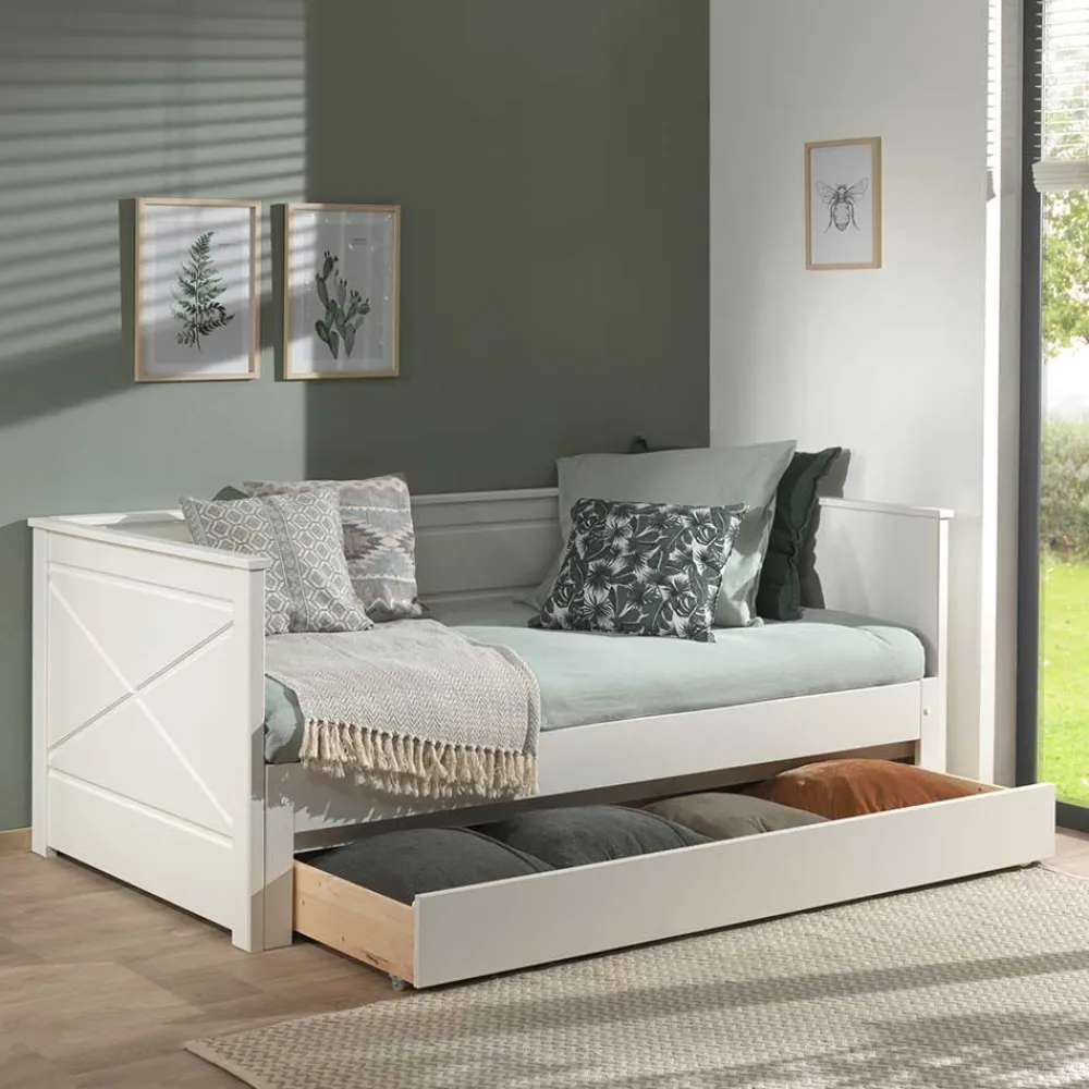 Wohnen Skandinavische Möbel|Jugendbetten*Landhaus Kojenbett zum Ausziehen - Tradora