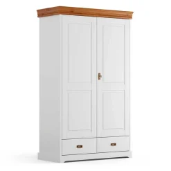 Wohnen Landhaus Kombi-Kleiderschrank aus Kiefernholz - Varicano