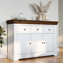 Wohnen Küchenschränke|Sideboards & Kommoden*Landhaus Kombikommode aus Kiefernholz - Zalya