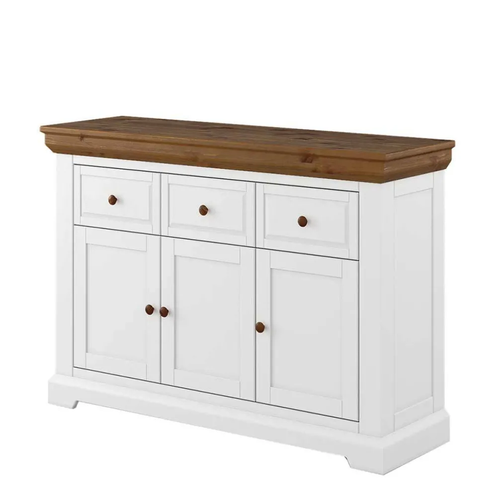 Wohnen Küchenschränke|Sideboards & Kommoden*Landhaus Kombikommode aus Kiefernholz - Zalya