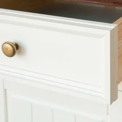 Wohnen Küchenschränke|Sideboards & Kommoden*Landhaus Kombikommode in Weiß und Nussbaum - Manipur