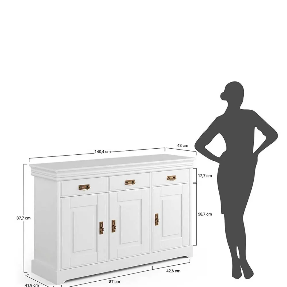 Wohnen Landhausmöbel|Küchenschränke*Landhaus Kombi-Kommode zweifarbig - Varicano