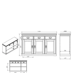 Wohnen Landhausmöbel|Küchenschränke*Landhaus Kombi-Kommode zweifarbig - Varicano