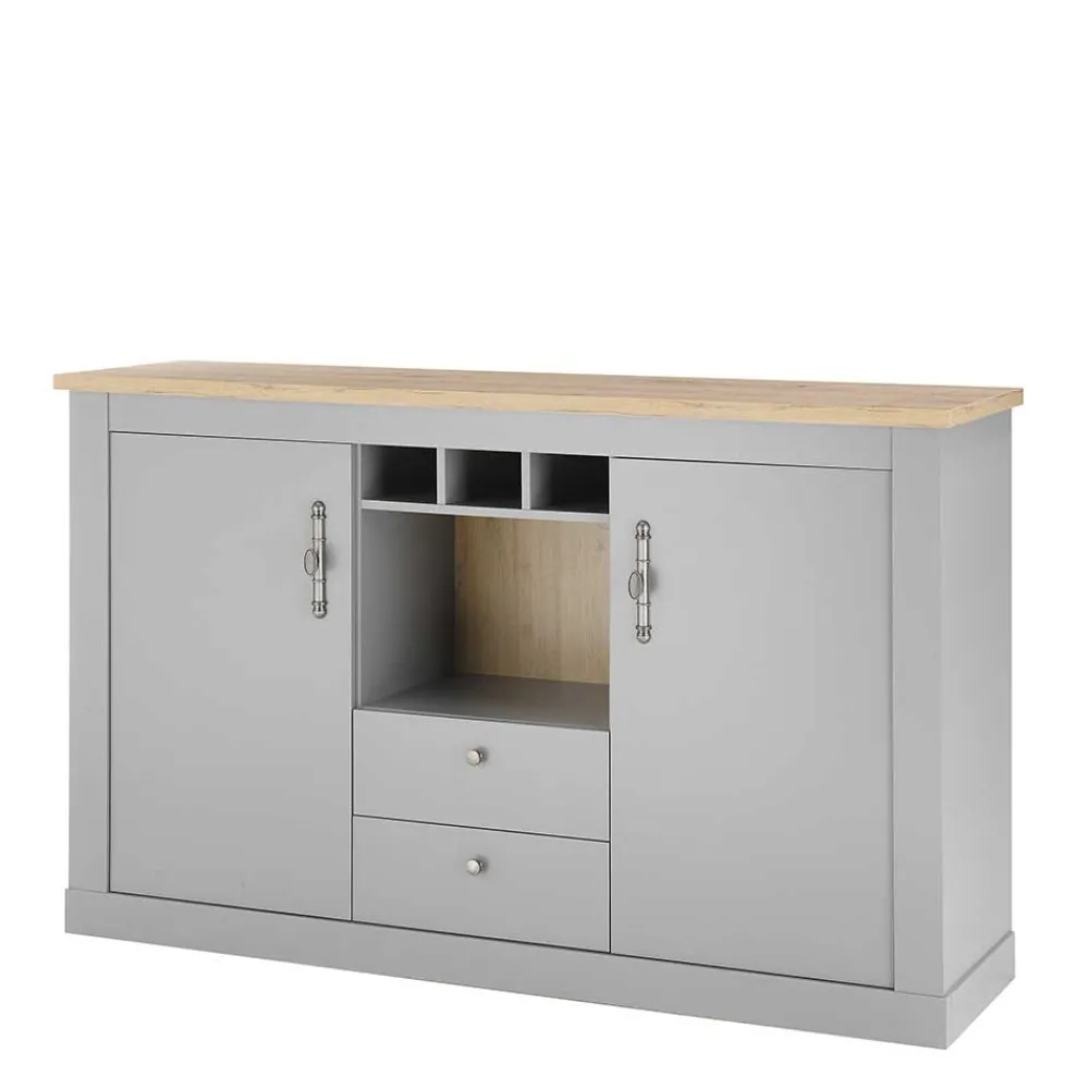 Wohnen Landhausmöbel|Küchenschränke*Landhaus Kommode in Lichtgrau - Buleta