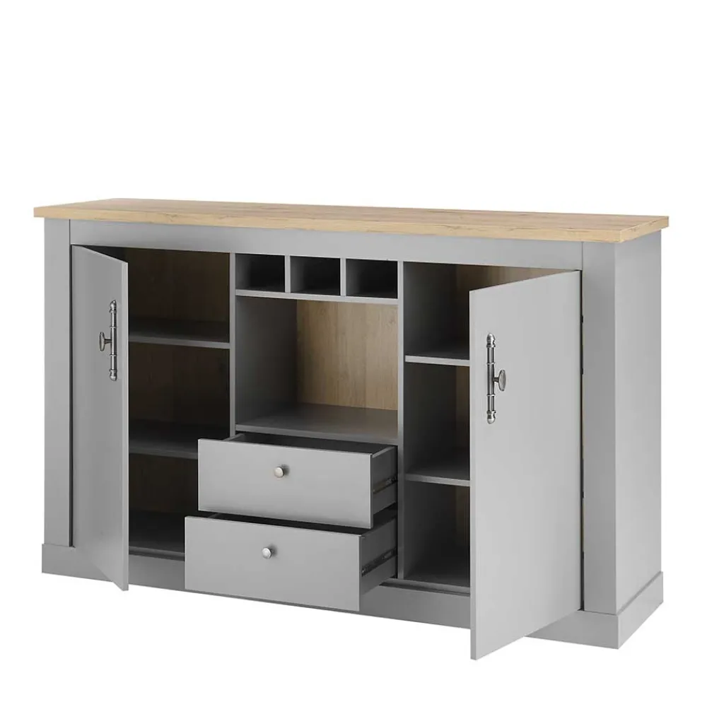 Wohnen Landhausmöbel|Küchenschränke*Landhaus Kommode in Lichtgrau - Buleta