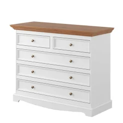 Wohnen Weiße Möbel|Landhausmöbel*Landhaus Kommode mit fünf Schubladen - Bordona