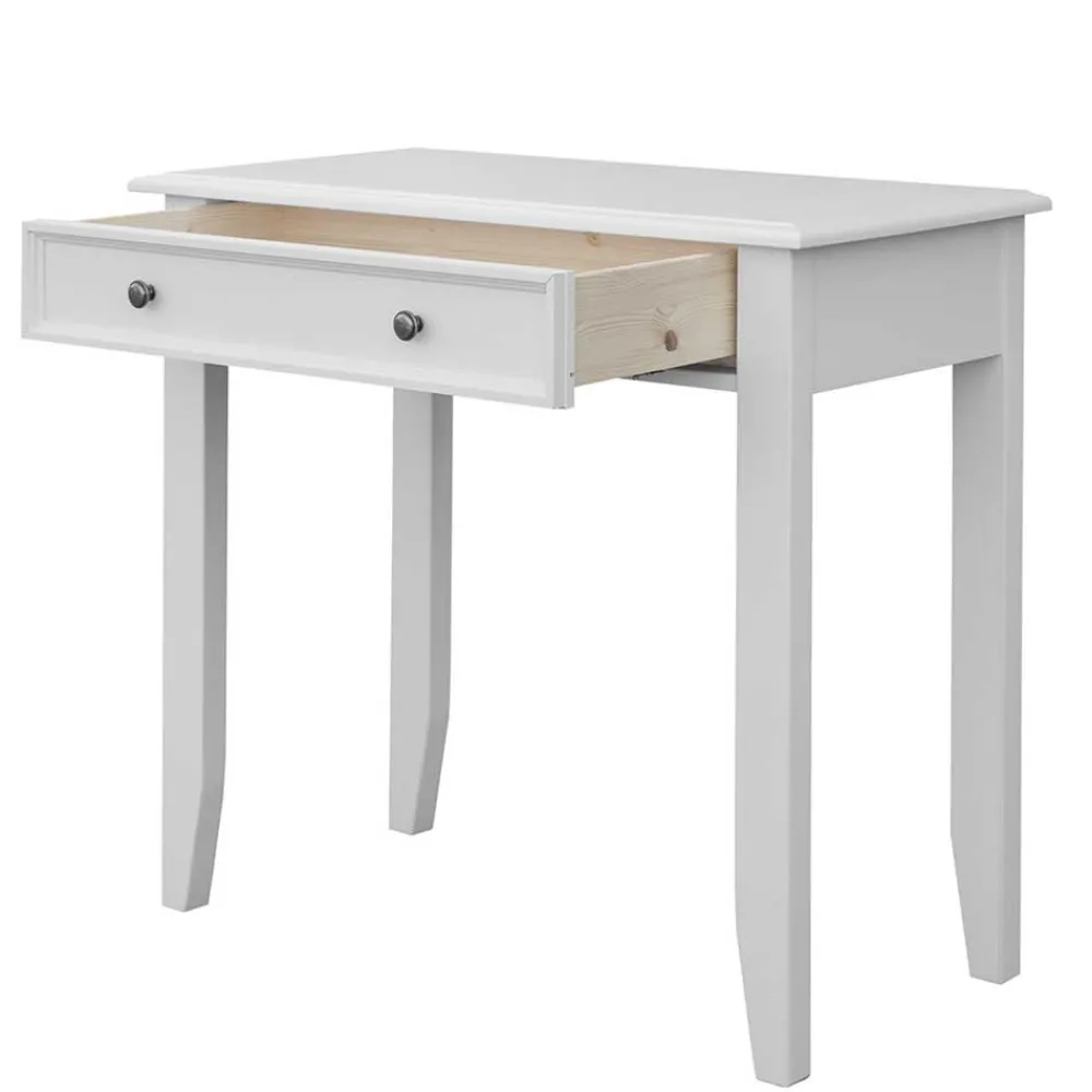 Wohnen Schminktische*Landhaus Konsolentisch mit Schublade in Weiß - Indico