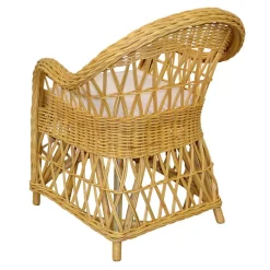 Wohnen Landhaus Korbsessel in Beige Rattan - Witenga