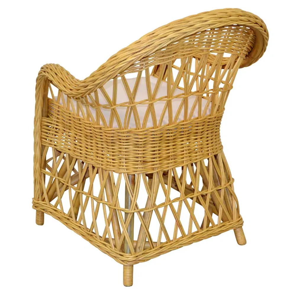 Wohnen Landhaus Korbsessel in Beige Rattan - Witenga