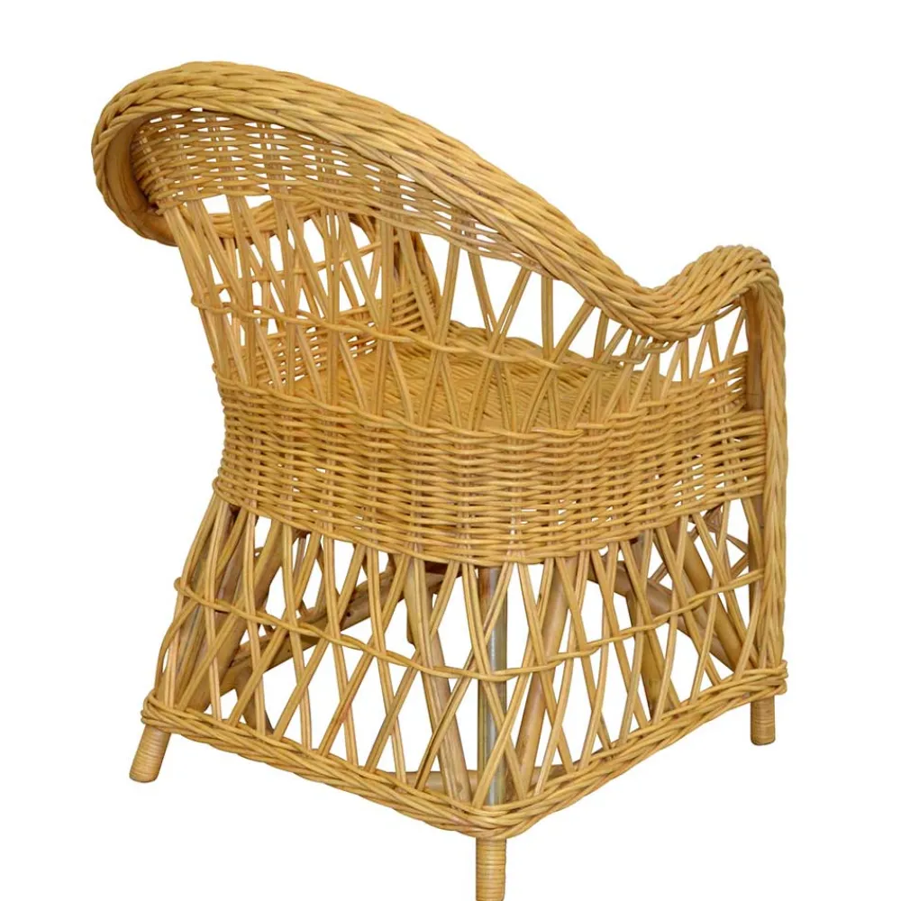 Wohnen Landhaus Korbsessel in Beige Rattan - Witenga