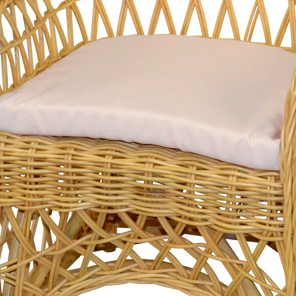 Wohnen Landhaus Korbsessel in Beige Rattan - Witenga