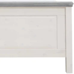 Wohnen Landhaus Massivholzbett in Weiß & Grau - Mirandesca