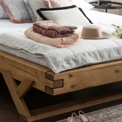 Wohnen Naturholzmöbel|Betten*Landhaus Massivholzbett mit Kufen - Fuertun