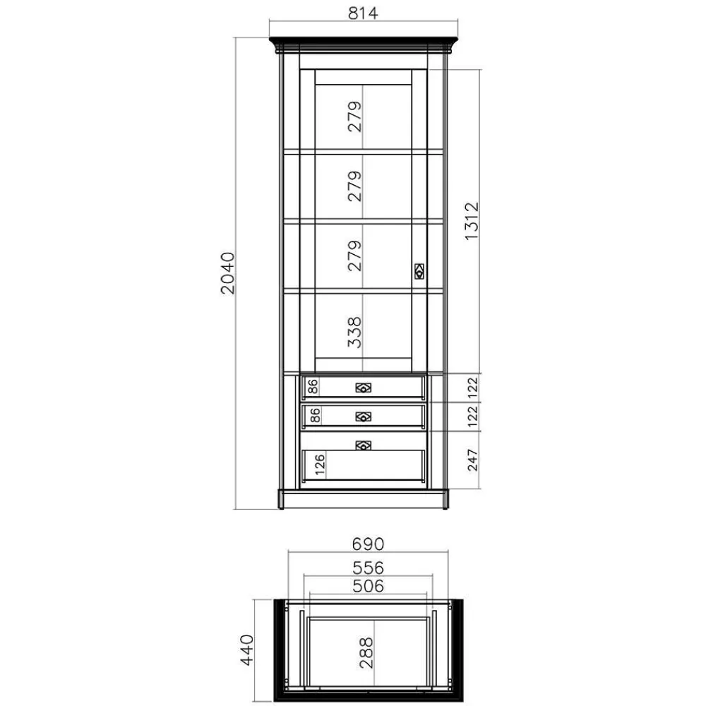 Wohnen Wohnwände|Wohnwand*Landhaus Möbel Kombination für Wohnzimmer - Diatara (vierteilig)