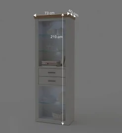 Wohnen Landhaus MDF Regal mit Glasböden - Samula