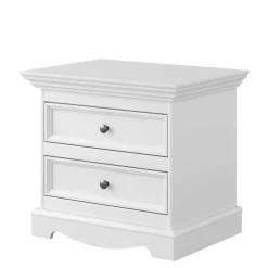 Wohnen Nachttische*Landhaus Nachtkommode in Weiß lackiert - Indico