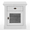 Wohnen Landhausmöbel|Nachttische*Landhaus Nachtkommode in Weiß & Grau - Urezzas