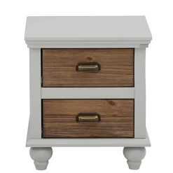 Wohnen Vintage Möbel|Nachttische*Landhaus Nachtkommode in Holz Braun und Grau - Veproma