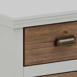 Wohnen Vintage Möbel|Nachttische*Landhaus Nachtkommode in Holz Braun und Grau - Veproma