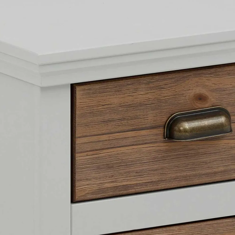 Wohnen Vintage Möbel|Nachttische*Landhaus Nachtkommode in Holz Braun und Grau - Veproma