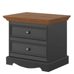 Wohnen Nachttische*Landhaus Nachtkommode in Grau und Eiche - Witenga