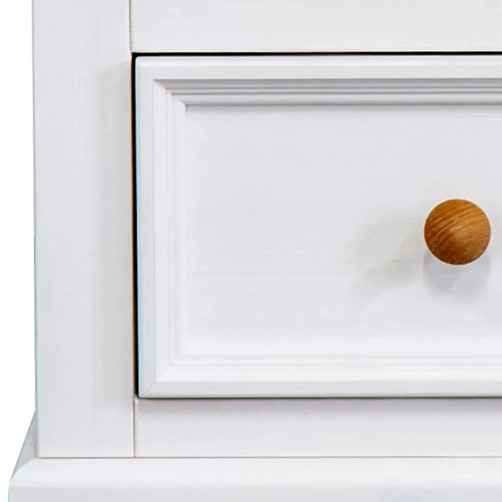 Wohnen Landhaus Nachtschrank in Weiß & Eichefarben - Envicron