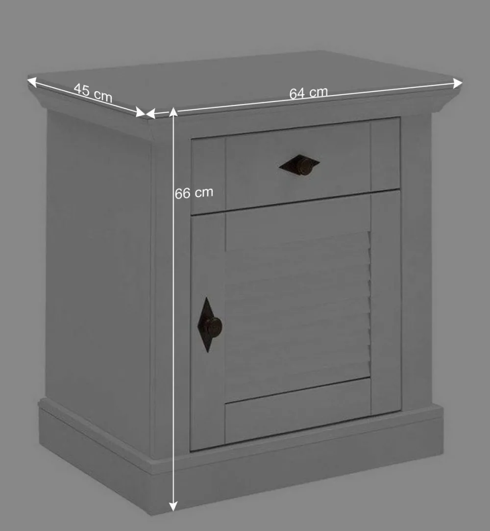 Wohnen Nachttische*Landhaus Nachtschrank in Weiß - Mira