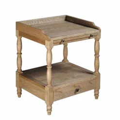 Wohnen Vintage Möbel|Nachttische*Landhaus Nachttisch in teilmassiver Eiche Vintage Taunton mit Schublade