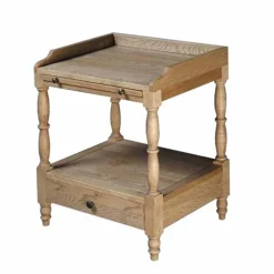 Wohnen Vintage Möbel|Nachttische*Landhaus Nachttisch in teilmassiver Eiche Vintage Taunton mit Schublade