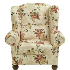 Wohnen Landhaus Ohrenbackensessel mit Blumen Muster - Zavatraos