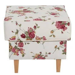 Wohnen Sessel & Hocker|Barhocker*Landhaus Polsterhocker mit Blumen Stoff - Blackbeard