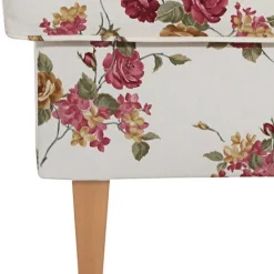 Wohnen Sessel & Hocker|Barhocker*Landhaus Polsterhocker mit Blumen Stoff - Blackbeard