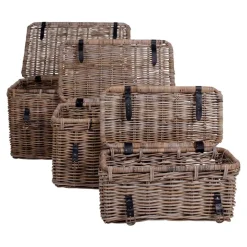Wohnen Rattanmöbel*Landhaus Rattan Truhen Set - Speccia (dreiteilig)