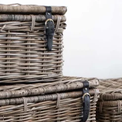 Wohnen Rattanmöbel*Landhaus Rattan Truhen Set - Speccia (dreiteilig)